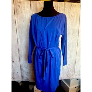 Royal blue front tie dress